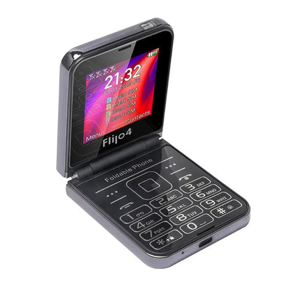 UNIWA F265 Fold Flip Phone 2G Mobile Phone for Elderly Dual Screen Single Nano Big Push-Button  1400mAh Battery