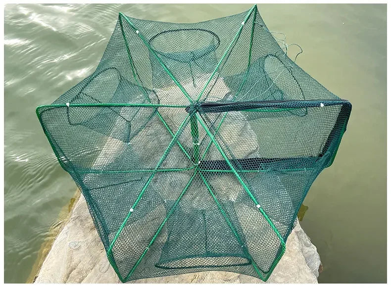 6-10 hole square folding shrimp cage, eel cage, lobster net, lantern net, fishing net, small polygonal fishing net