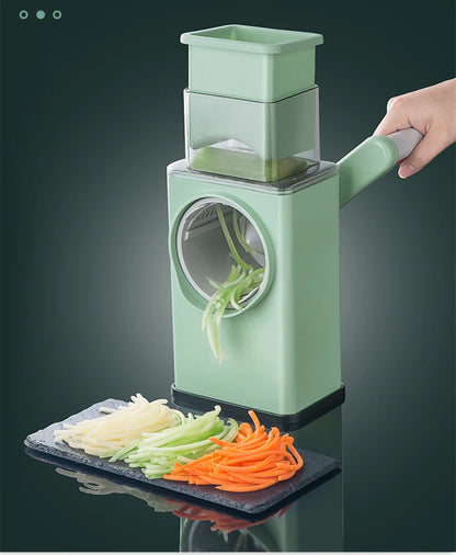 LMETJMA New Rotary Vegatble Grater Manual Mandoline Slicer With 3 Drum Blades Kitchen Vegetable Slicer Grater Cutter KC0447