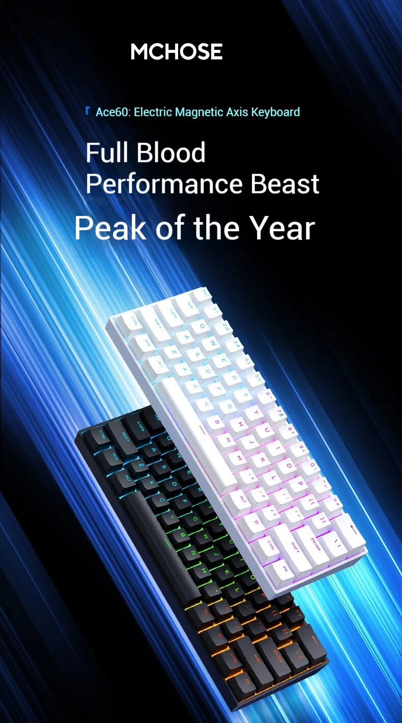 MCHOSE ACE60 Pro Magnetic Axis Mechanical Keyboard Gaming And Esports Desktop Computer Customized Wired Keyboard USB Interface