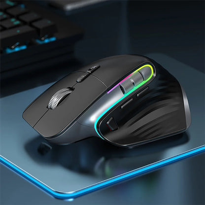 2.4G Wireless Mouse Bluetooth RGB Rechargeable Ergonomic Design Computer Mice For Computer Gaming Office