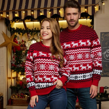 2024 New Family Christmas Matching Sweaters Women Men Kids Warm Thick Jumper Parent-child Soft Casual Pullover Xmas Look Clothes