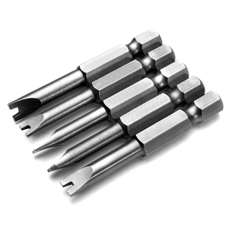 5Pcs 1/4 Inch Shank Hex Magnetic U Shaped Screwdriver Bits 50mm Length Long Spanner Screw Driver U4-U8 for Hand Tools