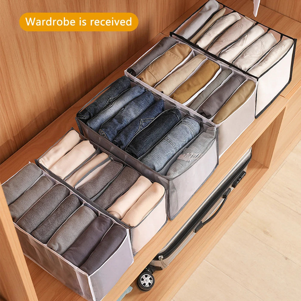 Jeans Organization Storage Box Closet Organizer For Underwear Clothing System Socks Pants Drawer Organizers Cabinet