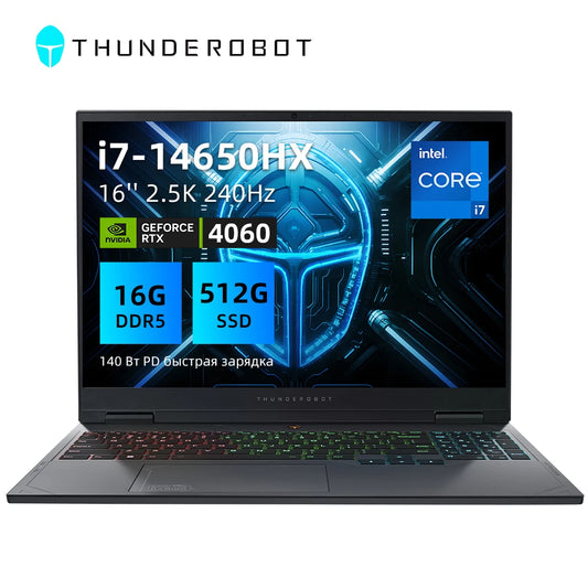 Pre Sale Thunderobot R16 i7-14650HX R16 Gaming Laptop 16'' 2.5K RTX4060 240Hz Notebook Computer Laptops Russian Keyboard