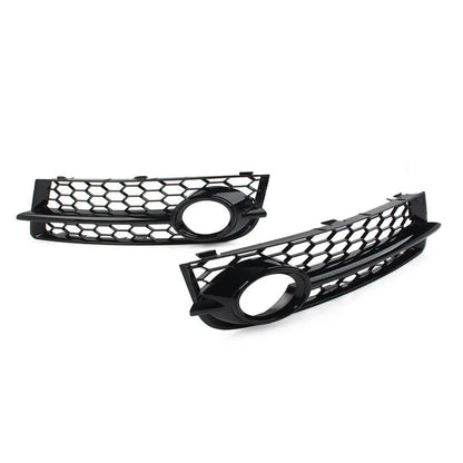 Pair Glossy Black Car Fog Lamp Grille For Audi TT 8J 2006-2014 Front Bumper Honeycomb Mesh Light Cover Exterior Accessories