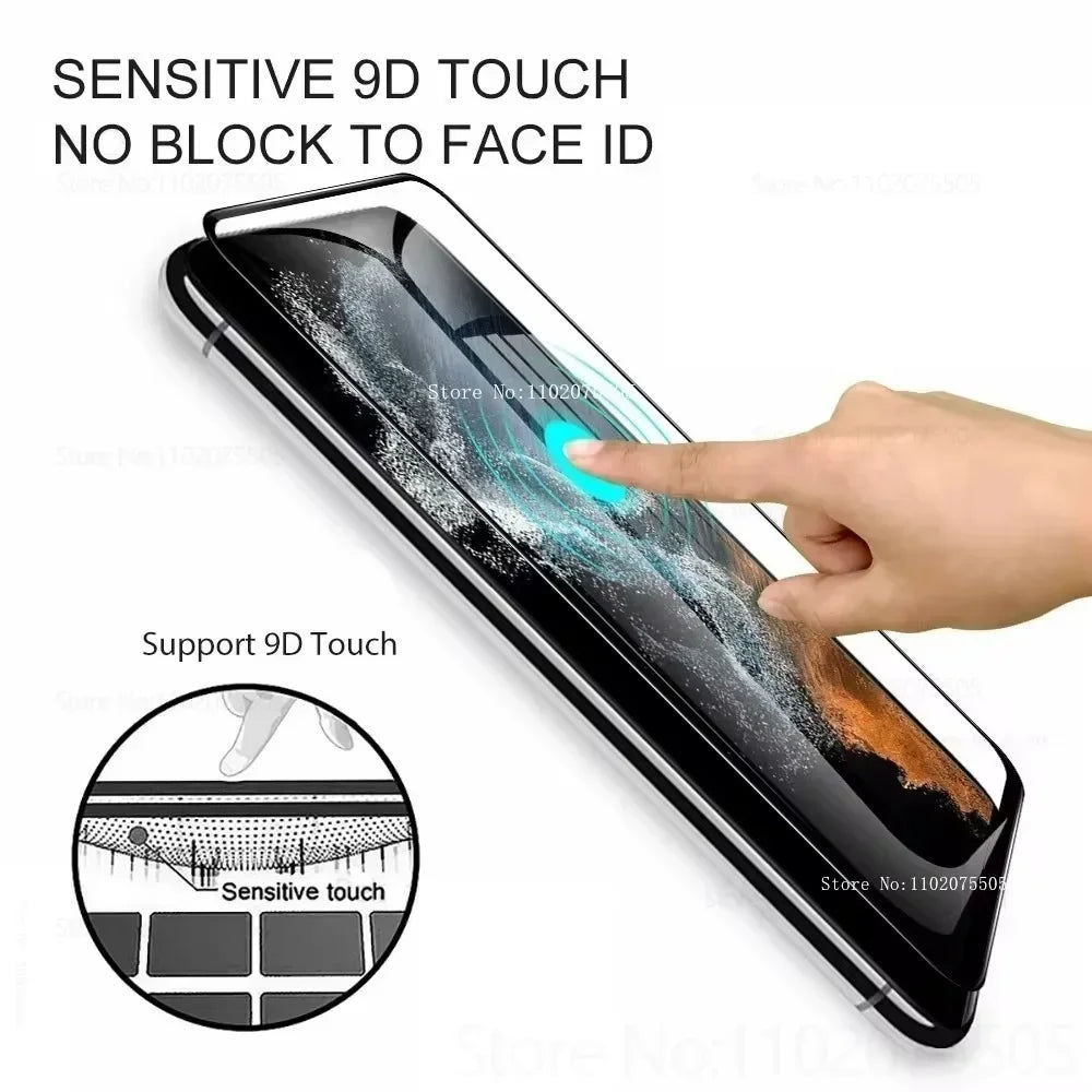 3Pcs Curved Tempered Glass For Samsung Galaxy S23 S21 S22 S24 Ultra S20 Plus Screen Protector For Samsung Note 9 10 20 S10 S9