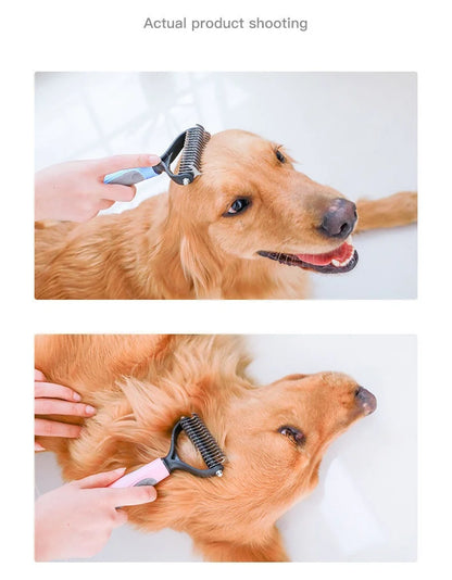 Professional Pet Deshedding Brush Dog Cat Comb Pet Fur Knot Cutter Grooming Shedding Tools Double sided Pet Hair Remover Comb