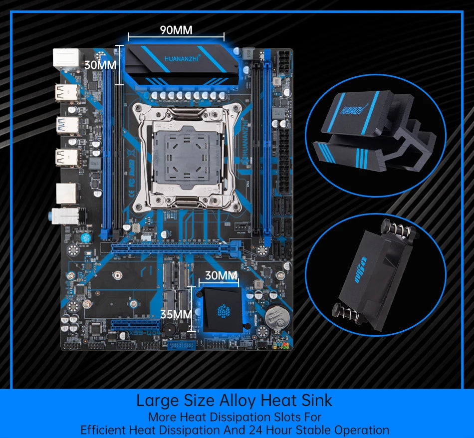 HUANANZHI X99 QD4 LGA 2011-3 XEON X99 Motherboard Intel E5 2640 2666 2670 2696 V3 V4 support DDR4 RECC NON-ECC Memory NVME SATA