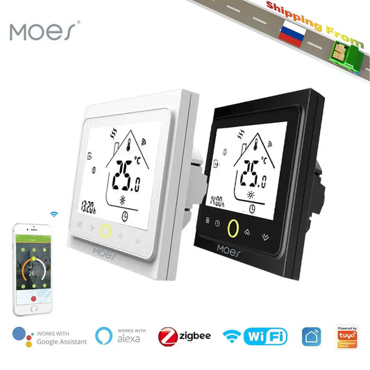 MOES WiFi Water/Electric Floor Heating Thermostat Gas Boiler Temperature Controller Smart Alexa tuya Google Voice zigbee Control 