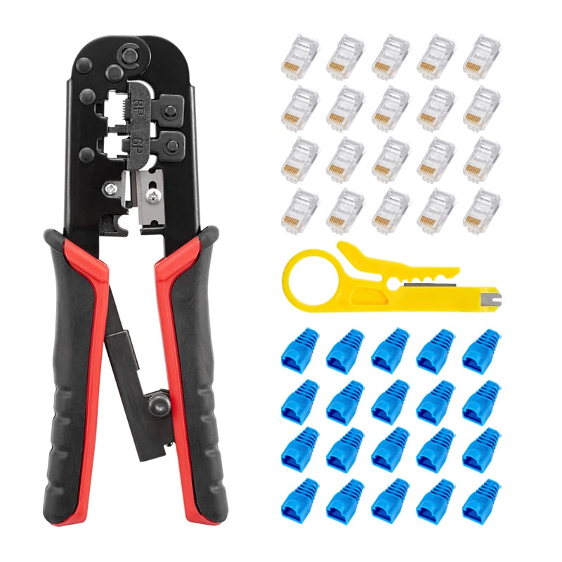 RJ45 Crimper RJ11 RJ45 Crimping Tool Ethernet Network LAN Cable Crimper Cutter Stripper Plier for 6P 8P RJ11 RJ12 RJ45