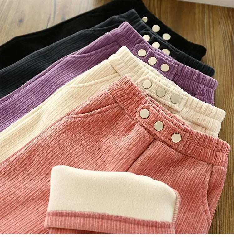 3-10 Years Old Fashion New Autumn And Winter Girls Corduroy Pants Warm Children Pants Kids Trousers Trendy Toddler Pants