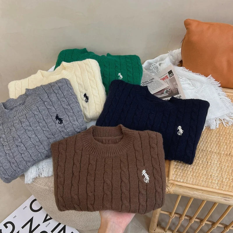 IYEAL Spring and Autumn Children's Sweaters Boys Girls Treasure Knitted Retro Pullovers Raglan Jackets Loose Cotton Tops