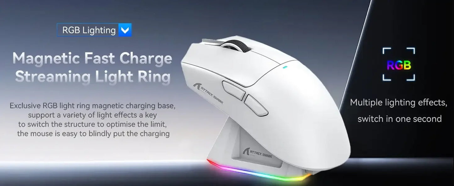 ATTACK SHARK X11 Wireless Lightweight Three-mode GamingMouse Sensor PAW3311 with RGB Charging Optical 22K DPI Computer Accessory