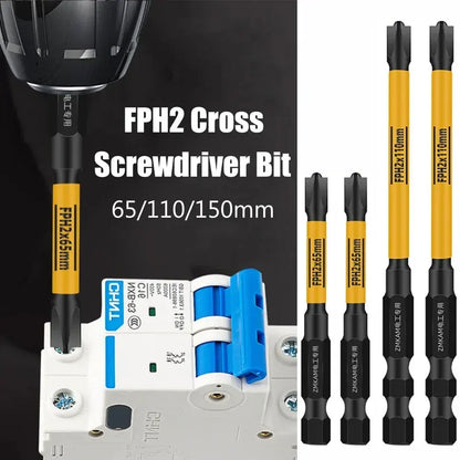 FPH2 Cross Magnetic Screwdriver Bit 65/110/150mm Electric Impact Driver For Circuit Breakers Electric Tools For Electricians