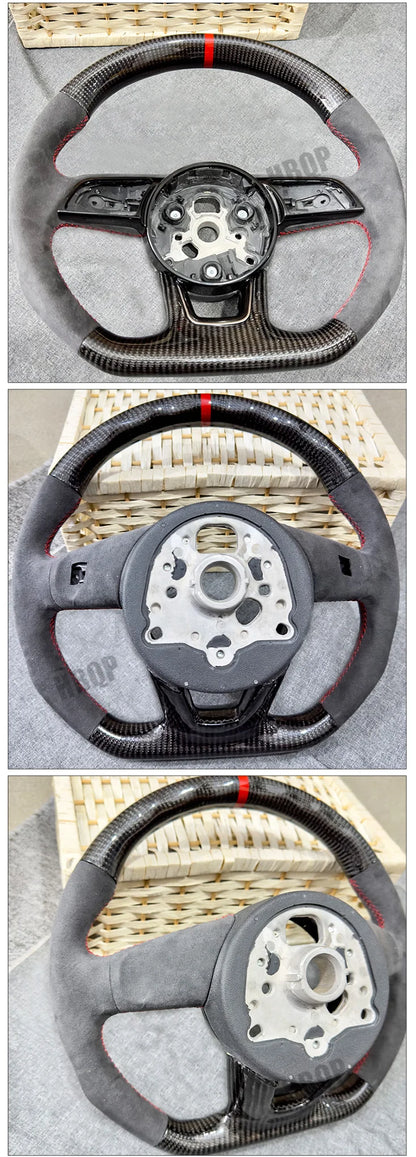 Real Carbon Fiber Steering Wheel for Audi B9 A3 A5 RS3 RS4 RS5 S3 S4 S5 2018 2019 2020 2021 2022 Custom Style