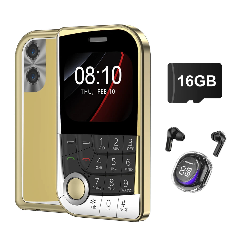 SERVO V10 Small Cell Phone 2 SIM Card Camera Flashlight MP3 FM Magic Voice 2.01" Display 2G GSM Push Button Mobile Phones Type-C