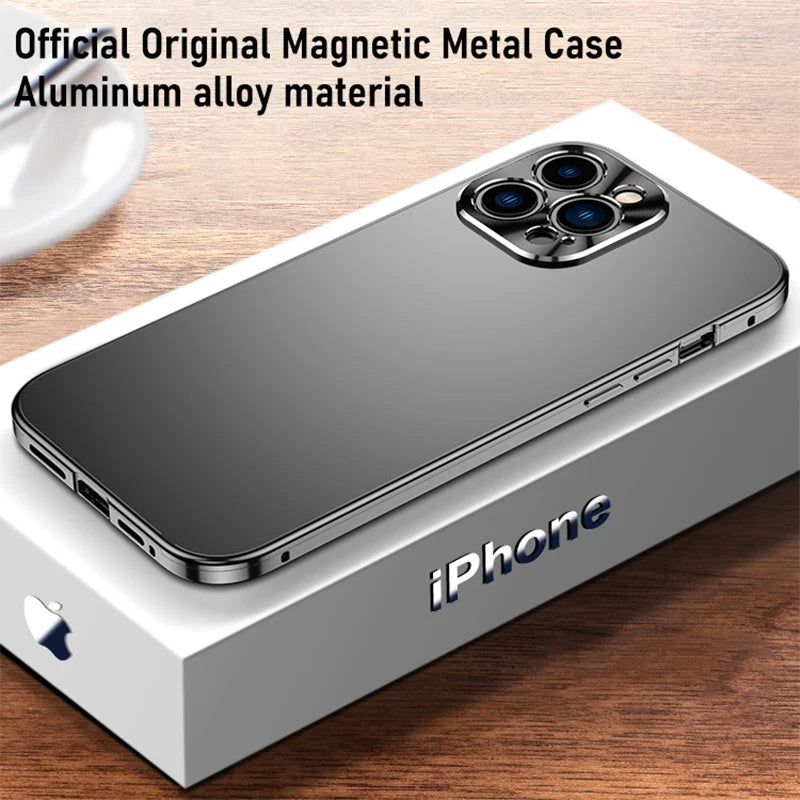 For iPhone 16 15 14 13 Pro Max Case Metal Aluminium Alloy Full Camera Lens Protective Original Color Ultrathin Back Cover