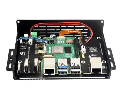 Waveshare Multi-functional All-in-one Mini-Computer Kit Designed for Raspberry Pi 5, Aluminum Alloy Case Option for PCIe adapter