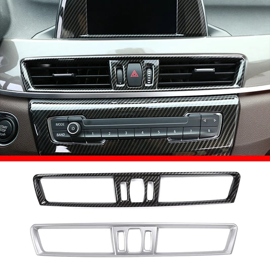 ABS Carbon Fiber/Chrome for BMW X1 F48 X2 F47 2016-2021 Center Console Air Outlet Frame Trim Cover Car Interior Accessories