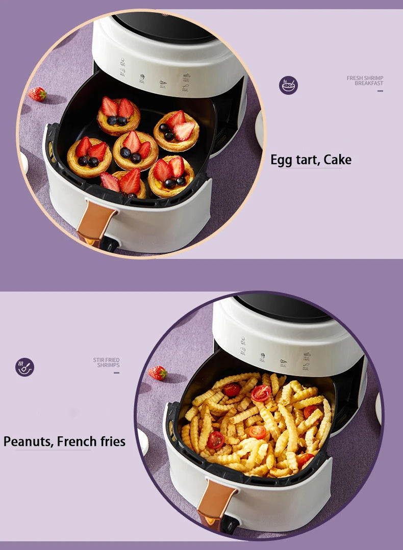 900W 110V-220V Household 8L Air Fryer No Oil Electric Fryer with Gridiron Intelligent Touch Screen Oven for Whole Chicken