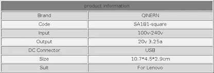 20V 3.25A 65W USB AC Laptop Charger Power Adapter For Lenovo Thinkpad X301S X230S G500 G405 X1 Carbon E431 E531 T440s Yoga 13