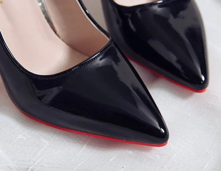 2024 New Women's High Heels Red Sole Pointed Toe Stiletto Heels Classic Style Wedding Dinner Complete Colors Shallow Top Shoes