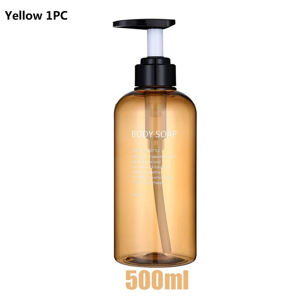 Refillable Shampoo Conditioner Body Wash Dispenser Set Printed Letters Bathroom Soap Bottle Dispenser Shower Pump Shampoo 1PC3PC