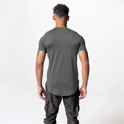 2023 New Gym Muscle Fitness T Shirt Brand Men Outdoor Mesh breathable Streetwear short Sleeve Male Summer Bodybuilding Tee Tops