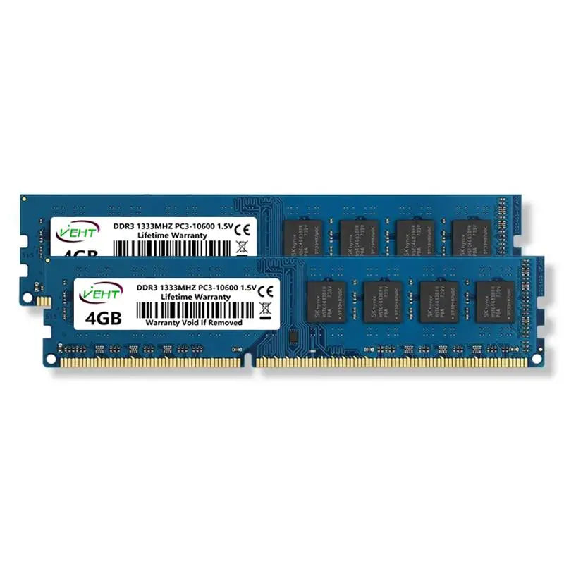 DDR3 2GB 4GB 8GB Desktop Memories Ram PC3 1066 1333 1600Mhz 1.5V 240Pin DDR3 8500 10600 12800 DIMM Non-ECC Computer Memory Ram