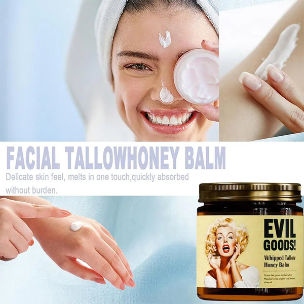 Crema idratante anti-età, schiarente, illuminante, al burro di sego di manzo alla vaniglia e crema per viso e corpo al miele di Manuka
