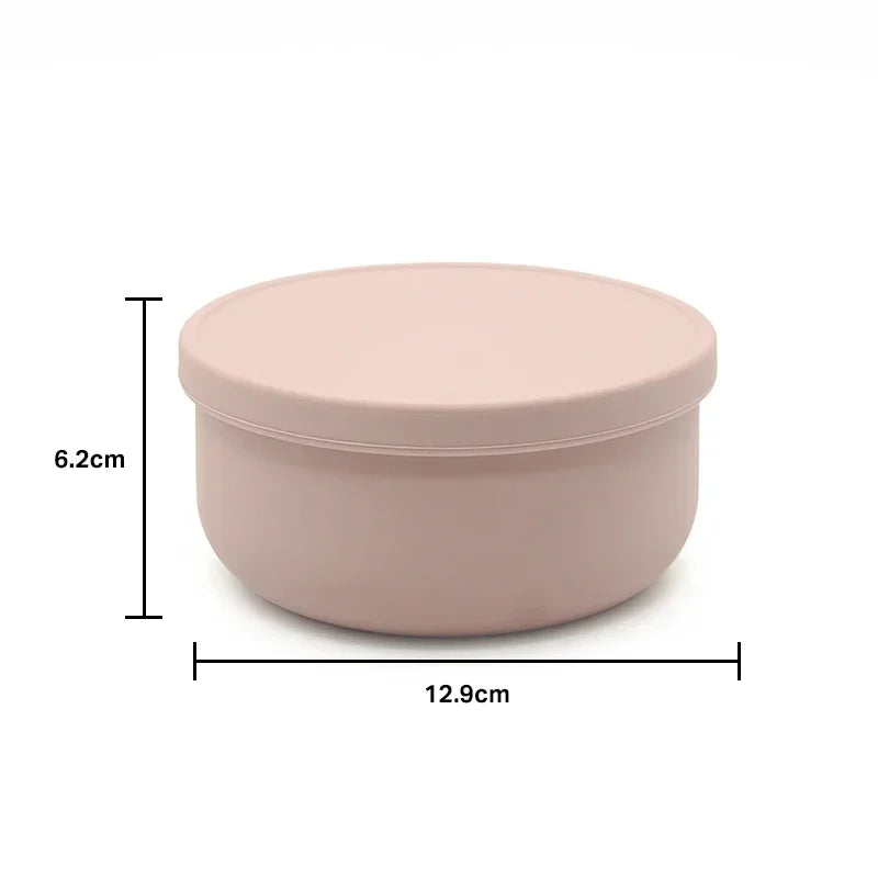 100% Food Grade Non-Toxic BPA Free Toddler First Stage Feeding Silicone Baby Bowl with Lids