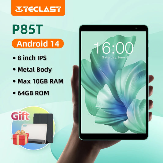 Teclast P85T Android 14 Tablet 8 Inch IPS Max 10GB RAM 64GB ROM A523 8-core Wi-fi 6 Type-C Tablet PC Metal Body 5000mAh Type-C