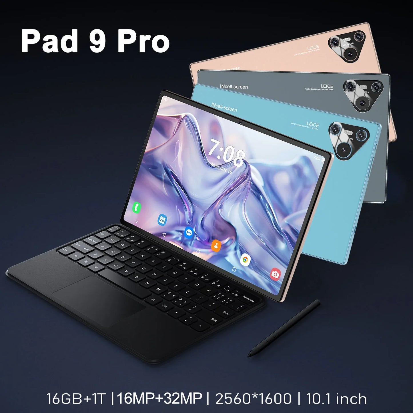 Original Pad 9 Pro Tablet 10.1 inch Android 13 Snapdragon 8gen2 Xioami Global 16GB+1024GB 10000mah 5G Dual SIM WIFI HD Screen