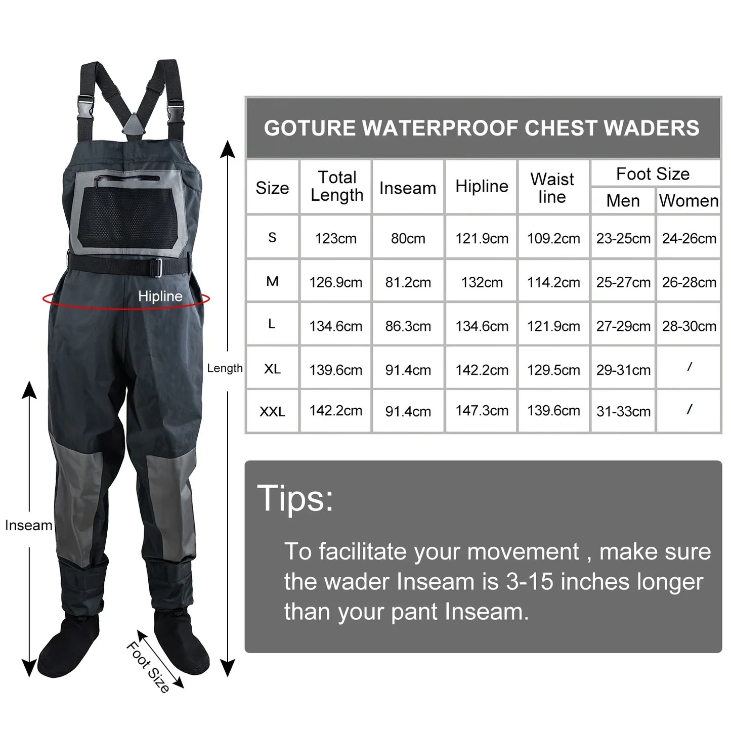 Thickened 100% Waterproof fishing clothes SML XL XXL Fly Fishing Waders Chest Overalls Waders Breathable Boot