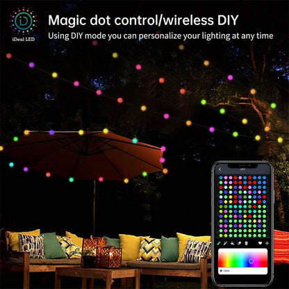 10M RGB LED Fairy Lights Globe Ball String Smart APP Bluetooth Control Addressable Garlands Outdoor Christmas Room Decoration