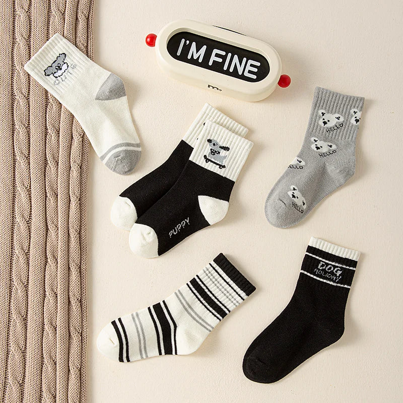 5 Pairs /Lot Baby Girl Soft Boneless Combed Cotton Socks Warm Cartoon Children's Socks For Boys Newborn Floor Socks Miaoyoutong