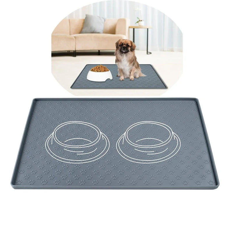 Dog Food bowl Mat,Silicone Non Slip Dog Bowl Mat Waterproof Cat Feed Mat,Pet Placemat Easy To Clean