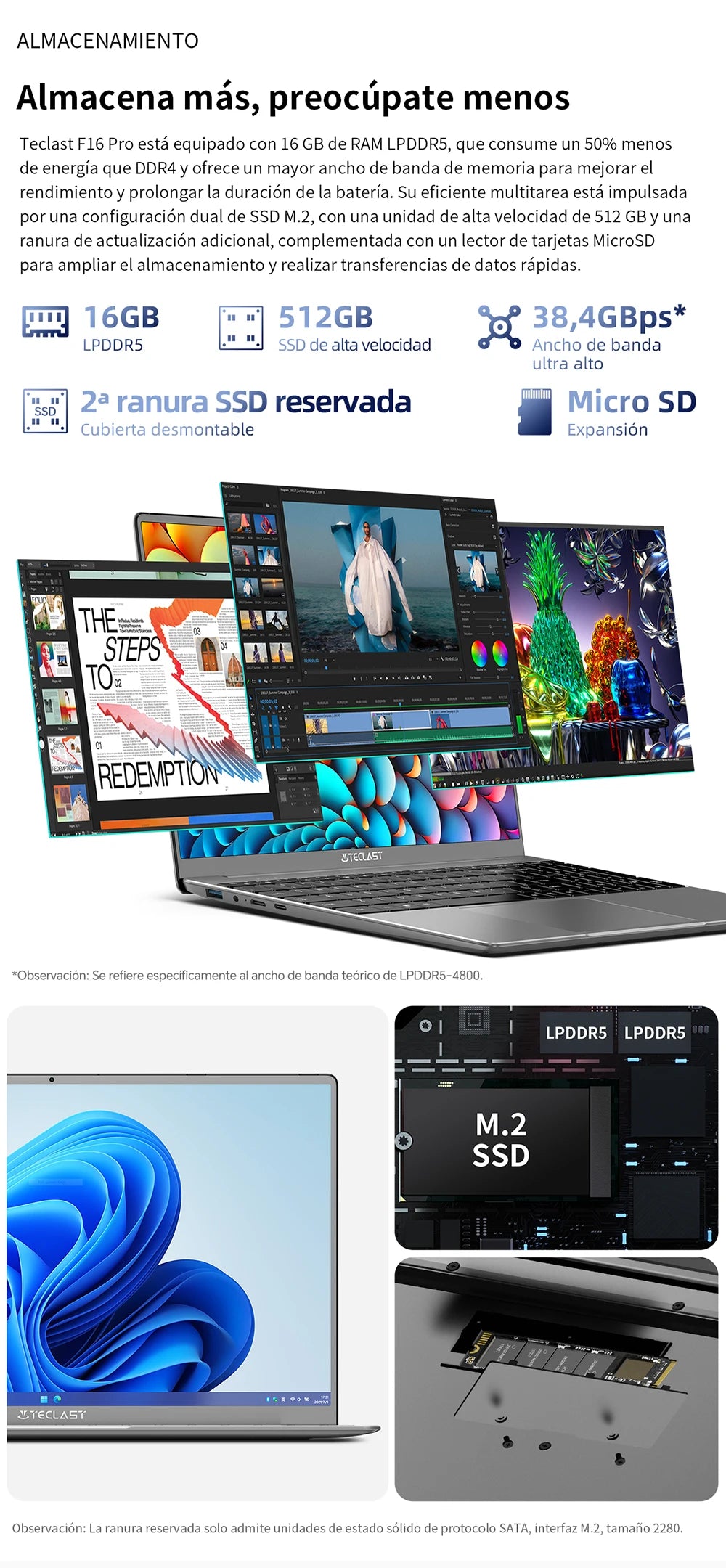 【New】 Teclast F16 Pro Laptop 15.6 inch, for Intel N95, 12GB RAM, ROM 256GB, IPS FHD 1080P screen, backlit keyboard