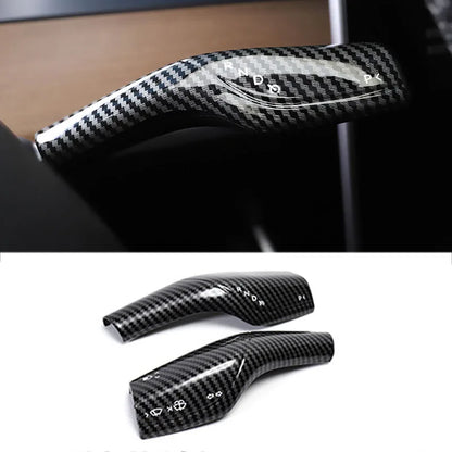 Fit for Tesla Model 3 Y Gear Shift Cover Steering Lever Handle Protection Shifter Shell Carbon Fiber Shift Knob Cover