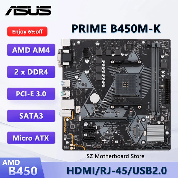 ASUS PRIME B450M-K AMD B450 AM4 Scheda Madre Per Ryzen