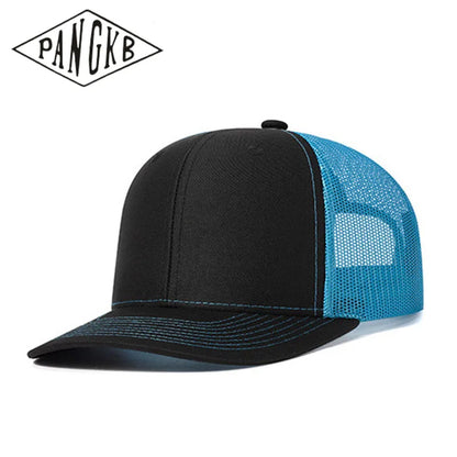 PANGKB Brand Blank Black Cap high quality blue mesh breathable sports snapback hat adult mountain climbing running trucker cap