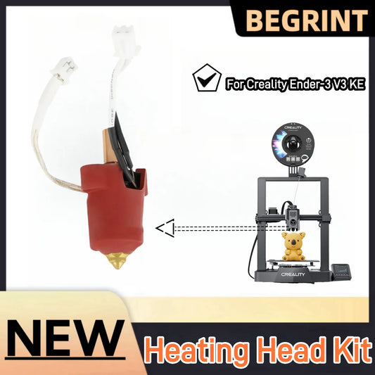 For Creality Red Ceramic Heating Head Kit replaced Ender-3 V3 KE Silicone Cover Premium Material 3D Printer Heating Block Kit