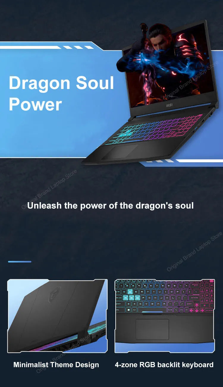 2024 MSI Katana A17 AI Laptop 17.3 Inch 2.5K QHD 240Hz IPS Screen Netbook AMD Ryzen R9-8945HS 16GB 1TB RTX4060 Gaming Notebook