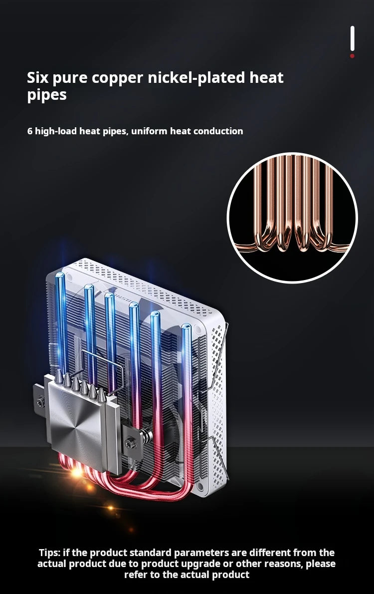 JONSBO HP600 Cooler Downdraft Air Cooling Phantom ARGB Synchronous 6 Heatpipe CPU Cooler Hot Sale Heat Sink