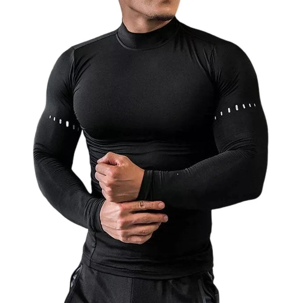 Compression Shirts Men's Fitness Workout Long Sleeve T-shirt Gym Training Tops Muscle Tees