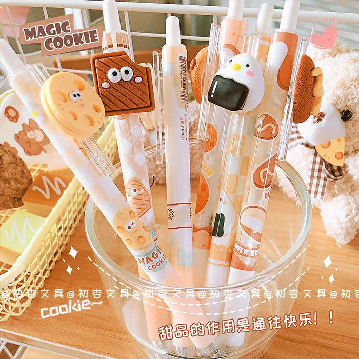 Kawaii Cookies Erasable Gel Pen School Office Supplies Stationery Gift 0.5mm Blue Ink back to school Cute Stationery