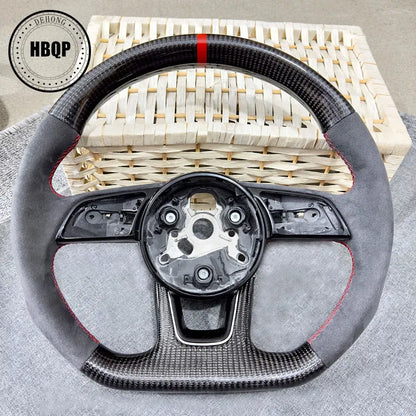 Real Carbon Fiber Steering Wheel for Audi B9 A3 A5 RS3 RS4 RS5 S3 S4 S5 2018 2019 2020 2021 2022 Custom Style