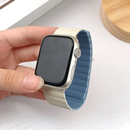 Magnetic Loop for Apple Watch Bands 44mm 40mm 49mm 45mm 41mm 38mm Silicone Bracelet iWatch Series 9 8 7 6 5 4 3 Se ultra 2 strap