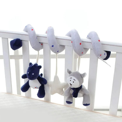 Baby Rattles Toys Baby Plush Animal Rattle Mobile Infant Stroller Bed Crib Spiral Hanging Toys for Baby Toys 0-12 Months